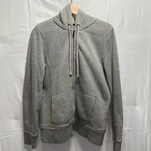 GAP Unisex Hoodie Size L, Grey inner Sherpa Black, Full Zip. # 31